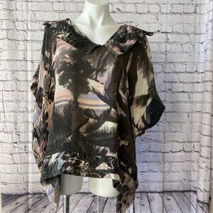 Allsaints Nami Palm Top 100% Silk